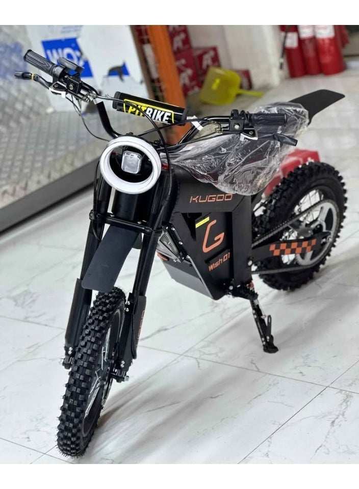 كي يو جي أو أو Kugoo Wish 01 الدراجة الترابية الكهربائية - محرك بدون فرشاة 1500 وات - بطارية 48 فولت 21 أمبير - السرعة القصوى 50 كم/ساعة - نطاق 45-50 كم - لون أسود - Image 4